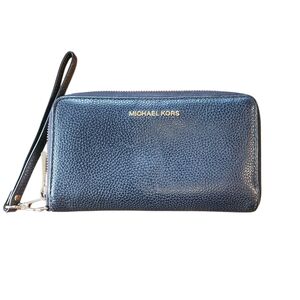 Michael Kors Navy Blue Wallet with Wrist Strap